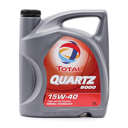 Total Quartz 5000 TOT-148645 15W-40 - Aceite de Motor, 5 litros Total Quartz 5000 TOT-148645 15W-40 - Aceite de Motor, 5 litros