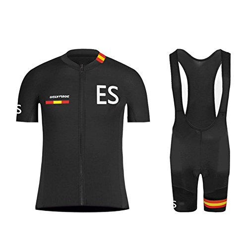 Uglyfrog Ciclismo Conjunto de Ropa, Maillot Ciclismo y Culotte Pantalones Cortos con Banda elástica, 3 Bolsillos Traseros, Malla Transpirable y Cremallera Completa Uglyfrog Ciclismo Conjunto de Ropa, Maillot Ciclismo y Culotte Pantalones Cortos con Banda elástica, 3 Bolsillos Traseros, Malla Transpirable y Cremallera Completa