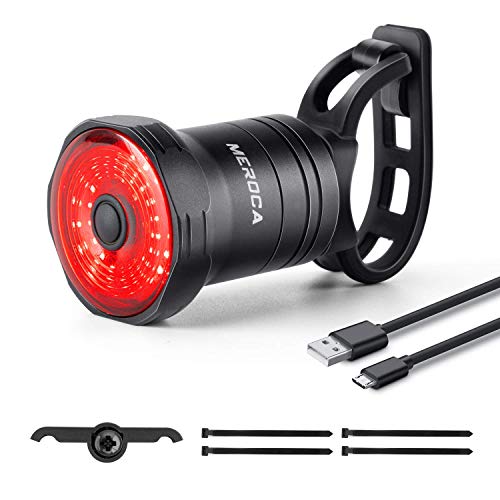 Ventvinal Luz trasera para bicicleta – Luz LED trasera recargable inteligente USB para bicicleta, impermeable IPX6, luz trasera de advertencia Ventvinal Luz trasera para bicicleta – Luz LED trasera recargable inteligente USB para bicicleta, impermeable IPX6, luz trasera de advertencia