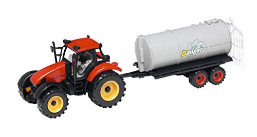 Warenhandel König Abono remolque de abono tractor con remolque de transporte para niños, granja, juego de agricultura