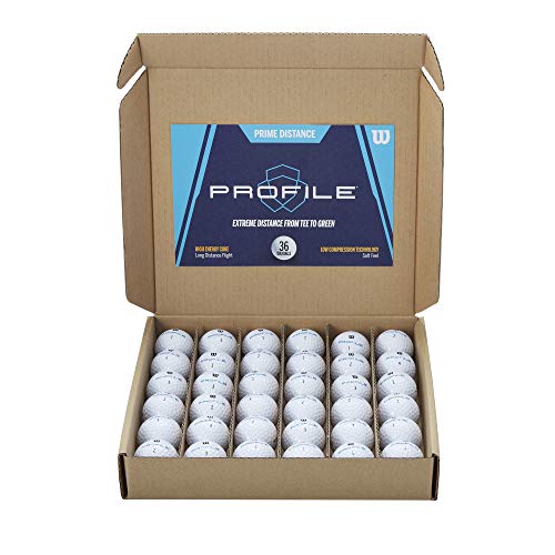 Wilson Prime Distance Profile Bolas de Golf, Pack de 36, Unisex-Adult, Blanco, One Size