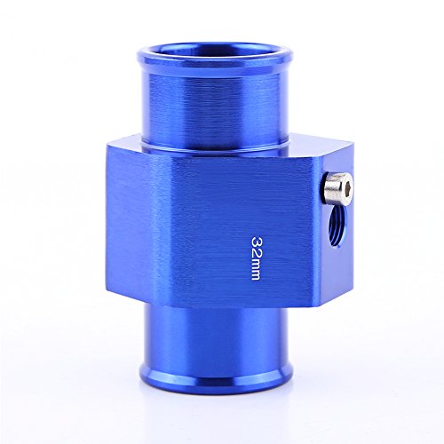 Yctze Adaptador universal de manguera de coche adaptador de sensor de temperatura de manguera de tubo de aleación de aluminio para temperatura del agua azul(32mm)