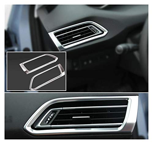 ZHIXIANG Accesorios para automóviles LR Aire Acondicionado Tapa de Salida ABS Chrome Placa Ajuste para Peugeot 308 T9 SW Vista Posterior 5Door 2015 2016