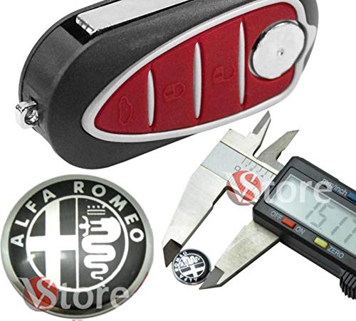 2 piezas con logotipo para llave de coche Alfa Romeo 15 mm Emblema 147 156 159 metal negro 2 piezas con logotipo para llave de coche Alfa Romeo 15 mm Emblema 147 156 159 metal negro