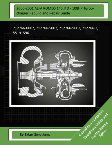 2000-2001 ALFA ROMEO 146 JTD - 108HP Turbocharger Rebuild and Repair Guide: 712766-0002, 712766-5002, 712766-9002, 712766-2, 55191596 2000-2001 ALFA ROMEO 146 JTD - 108HP Turbocharger Rebuild and Repair Guide: 712766-0002, 712766-5002, 712766-9002, 712766-2, 55191596