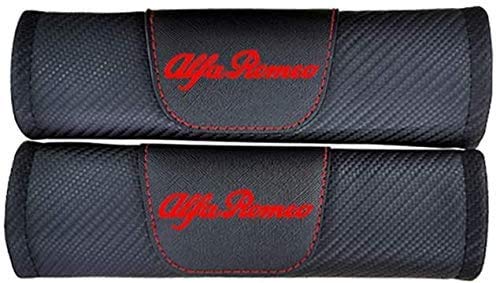 2Pcs Fibras ​Carbono Coche Seguridad Cinturón Hombreras Cubierta Almohadillas para Alfa Romeo 159 147 156 Todos Los Modelos, Cómodo Respirable Proteger Hombro Cuello Interior Estilo Accesorios