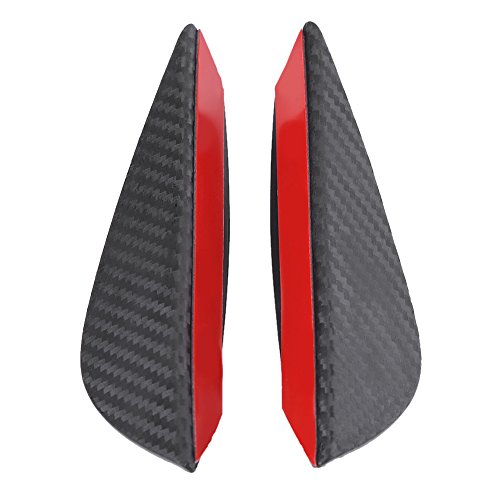 4pcs spoiler delantero fibra de carbono, protector aleta parachoque con cinta adhesiva