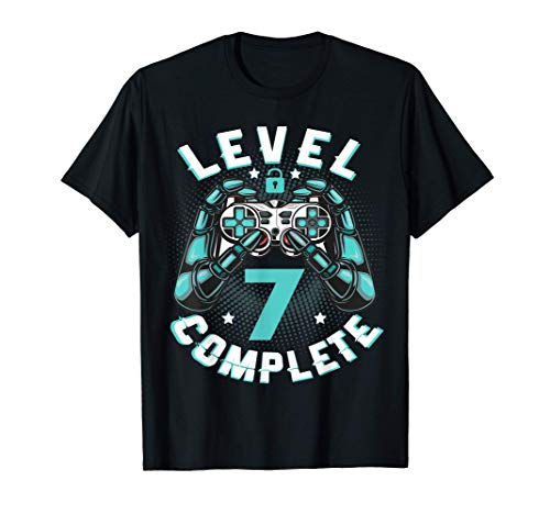 7 Años Cumpleaños videojuego level 7 Complete nacido 2014 Camiseta 7 Años Cumpleaños videojuego level 7 Complete nacido 2014 Camiseta