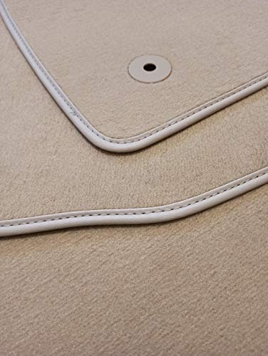 Accesorionline Alfombrillas Velour Premium para Audi Q7 - Todos los Modelos - Moqueta Beige máxima Calidad - Anclajes y Medidas Originales alfombras esterillas 4L 4M (Q7 II 5plazas Desde 2016)