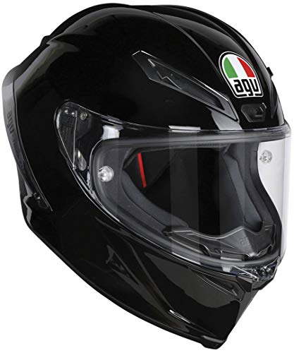 AGV Casco Moto corsa R E2205 Solid plk, Negro, MS