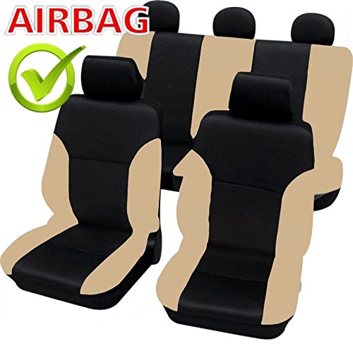 akhan SB102 – Calidad Asiento de Coche Asiento Fundas schonbezüge DGX650 con airbag Lateral Negro/Beige akhan SB102 – Calidad Asiento de Coche Asiento Fundas schonbezüge DGX650 con airbag Lateral Negro/Beige