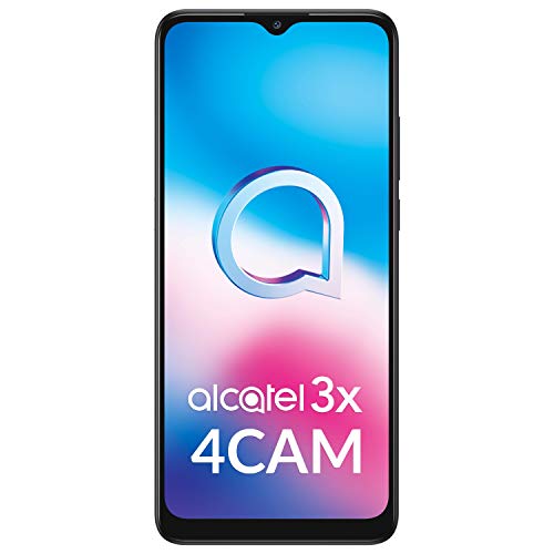 Alcatel 3X - Smartphone 6.52" (Procesador octacore, 6GB RAM + 128GB ROM, Ampliable microSD, 4x cámaras 48MP +5MP+2MP+2MP + Frontal 13MP, batería 5000mAh) Negro [Versión ES/PT]