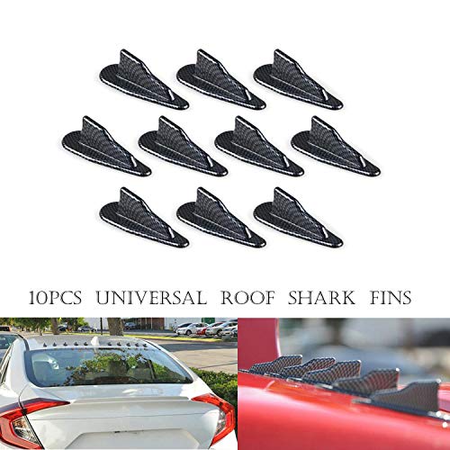 Aletas de tiburón – Maso Universal EVO-Style PP Roof Shark Aletas Spoiler Wing Kit Vortex Generator 10PC