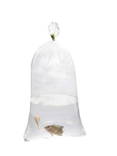Alfa Paquete de 100 bolsas de plástico para peces de 15 x 30 cm, bolsas de polietileno transparente, grosor de 2,25 mil, sellado