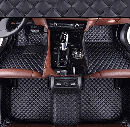 Alfombrillas de coche personalizadas para Volkswagen VW Sharan 2012-2018 de piel de lujo, impermeables, antideslizantes, cobertura completa, alfombrilla delantera y trasera (color negro)