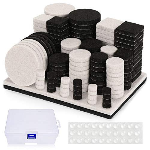 Almohadillas de Fieltro Adhesivo, Nisear Protectores para patas de mesa 178 fieltros adhesivos y 30 lagrimas silicona adhesivas, protector patas sillas para muebles y sillas Almohadillas de Fieltro Adhesivo, Nisear Protectores para patas de mesa 178 fieltros adhesivos y 30 lagrimas silicona adhesivas, protector patas sillas para muebles y sillas