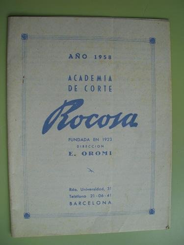 Antiguo Folleto publicidad - Old advertising Brochure : Academia de Corte Rocosa - Barcelona