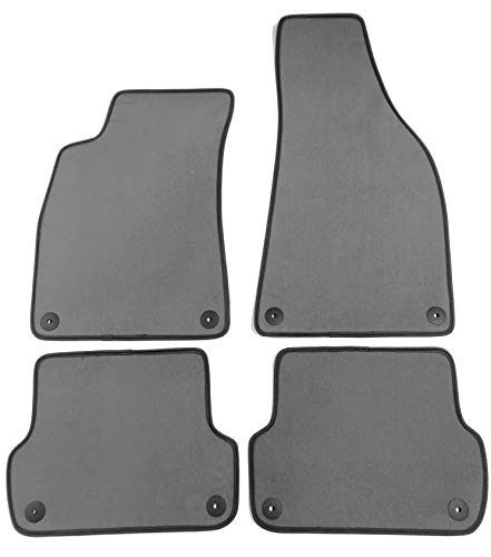 ASC A4 B6 B7 2001-2007 Alfombrillas de coche de terciopelo gris claro con botones ASC A4 B6 B7 2001-2007 Alfombrillas de coche de terciopelo gris claro con botones