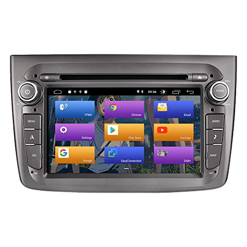 BOOYES para Alfa Romeo Mito 2008-2012 Android 10.0 7" Reproductor de DVD para automóvil Multimedia Navegación GPS Radio automática Estéreo Soporte Auto Play TPMS OBD 4G WiFi DAB SWC (Gray)