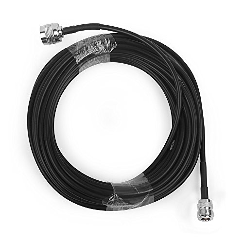 Cable Coaxial para Antena 10 Metros 50-3 Cable Flexible RG58 con Conector N Macho a N Hembra Negro
