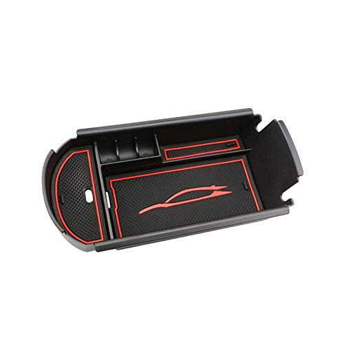 Caja de apoyabrazos central de coche ABS Caja de almacenamiento para Toyota C-HR CH-R CHR 2016-2020 Kit piezas accesorios (alfombra roja)