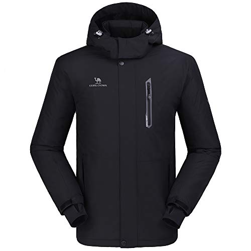 CAMEL CROWN Chaqueta Impermeable con Capucha para Hombre, A Prueba de Viento Chaqueta de Esquí con Forro Polar, Jacket Invierno para Montaña Cámping Viajes Snowboard Deportes Múltiples Bolsillos CAMEL CROWN Chaqueta Impermeable con Capucha para Hombre, A Prueba de Viento Chaqueta de Esquí con Forro Polar, Jacket Invierno para Montaña Cámping Viajes Snowboard Deportes Múltiples Bolsillos