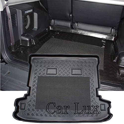 Car Lux AR01386 - Alfombra Cubeta Protector cubre maletero a medida para Montero/Pajero Largo 5 Puertas desde 2000- con antideslizante
