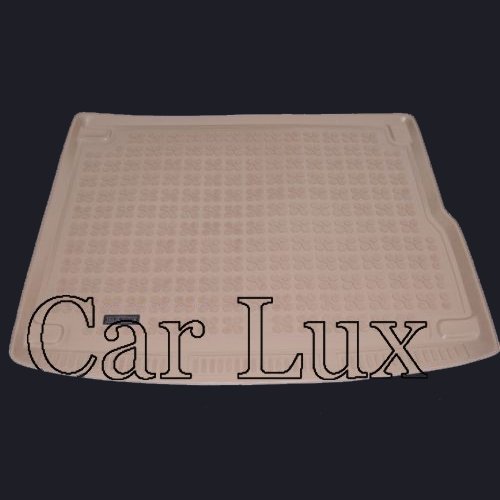 Car Lux AR01974 - Alfombra Cubeta Protector Cubre Maletero de Goma y Enrollable Premium en Color Beige con Borde Alto para Touareg