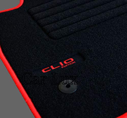 Car Lux AR02715 - ALFOMBRAS Alfombrillas Coche a Medida Edition Velour Rojo para Clio IV 4 Desde 2012-