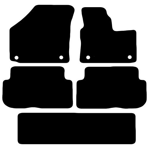 Carsio CARP-CUT-2541-(55 x 4) Alfombrillas de Coche a Medida para VW Touran 7 plazas 2006-2015 – 5 Piezas