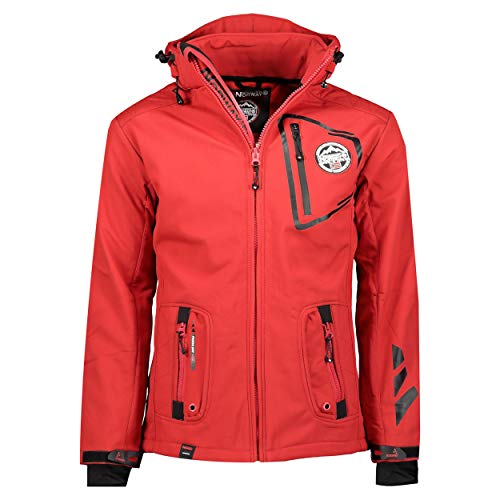 Chaqueta multifunción softshell impermeable para hombre de Geographical Norway, Otoño/Invierno, Manga Larga, Mujer, color rojo, tamaño S