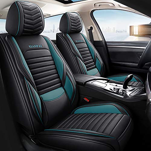 Chemu Funda para asiento de coche y soporte, 5 asientos compatibles con airbag para Hyundai Accent Elantra Getz I10 I20 I30 Kombi IX20 KONA Santa Fe Sonata Tucson (verde)