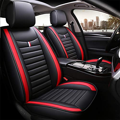 Chemu Fundas de asiento de coche de piel sintética para Audi X6 A3 A4 A5 A6 Q3 Q5 8P 8V 8L 99% tipos de coches de 5 plazas (negro + rojo)