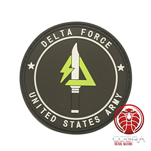 Cobra Tactical Solutions Delta Force United States Parche PVC Táctico Moral Militar con Cinta adherente de Airsoft Paintball para Ropa de Mochila táctica