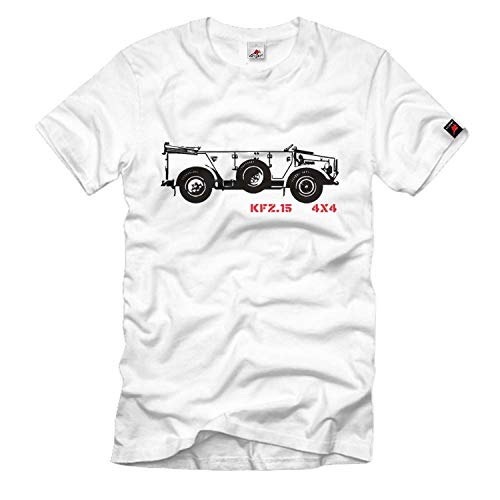 Coche.15 4 X 4 SD coche 15 Kübel WH Reuniones Vehículo Todoterreno Normandía Museum – Camiseta # 460 Weiß XXX-Large
