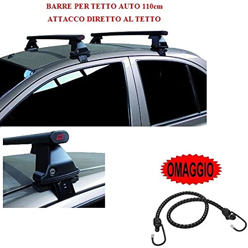 Compatible con Alfa Romeo Giulietta 5p 2014 (68038) Barras DE Techo para Coche Barra DE Coche DE 110CM SIN BARANDA con Accesorio Directo AL Rack DE Techo Rack DE Acero