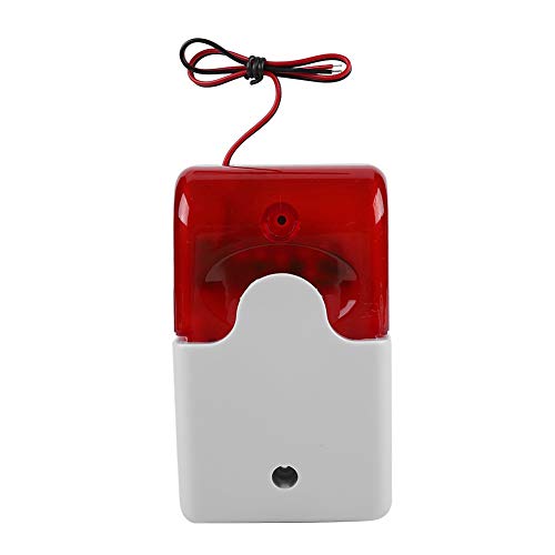 DC 12 V Sirena Estroboscópica con Cable Luz Intermitente Alarma de Sonido Luz Roja Sirena de Sonido Sistema de Alarma de Seguridad para el Hogar