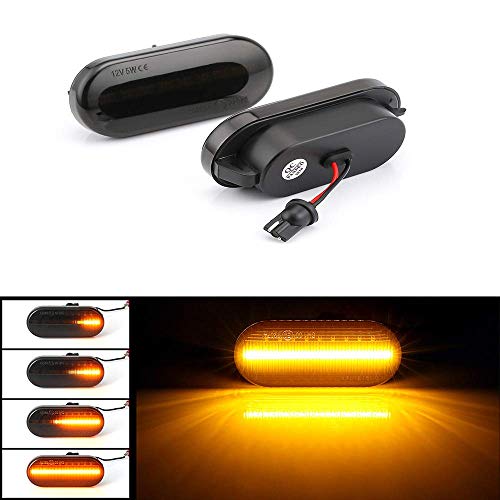 DEFVNSY Indicadores LED ámbar dinámico Intermitente Marcador Lateral Luz de señal de Giro Corriendo secuencialmente con no polaridad Can-Bus Sin Errores para Golf 3 4 /Passat/Polo