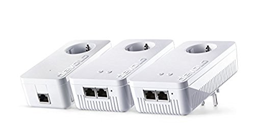 Devolo dLAN 1200 + WiFi - adaptador Powerline, ideal para juegos online y streaming en alta definición, WiFi Move, 1200 Mbit/s, enchufe, datos filtro, 1 GB Puerto LAN, Color Blanco