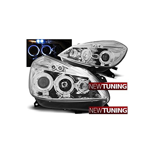 Faros delantero Renault clio 3 05 – 09 cromo Angel Eyes