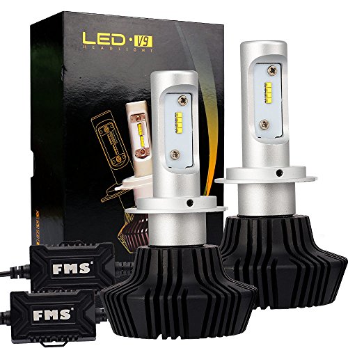 FMS 2 * H7 LED Faro Bombillas LED Coche Kit, Moto Alquiler de Luces del LED ZES Chips 40W 4000LM luz Bombilla Blanca