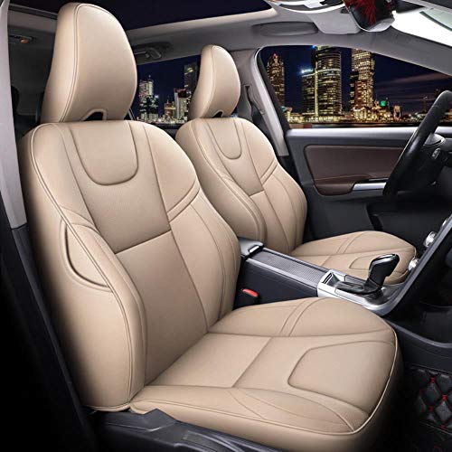 HIZH Funda de Cuero para Asiento de automóvil (Delantero + Trasero) para Volvo S40, S60, S80, S90, XC40, XC60, XC70, XC90, V40, V60, V70, V90 Fundas de Asiento de automóvil, edición estándar-Beige HIZH Funda de Cuero para Asiento de automóvil (Delantero + Trasero) para Volvo S40, S60, S80, S90, XC40, XC60, XC70, XC90, V40, V60, V70, V90 Fundas de Asiento de automóvil, edición estándar-Beige