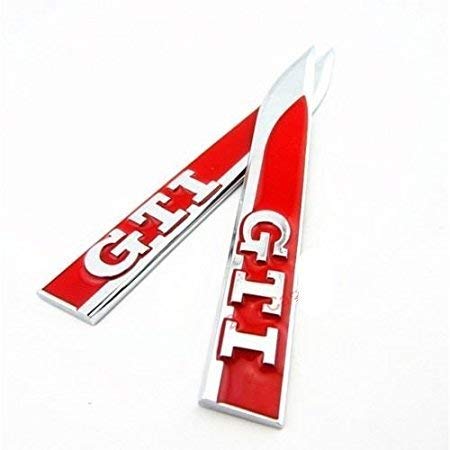 Insignia de guardabarros lateral cromada para GTI GOLF 7 6 5 MK4 MK5 MK6 MK7 V VI VII Polo (rojo)