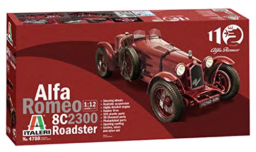 Italeri 4708S 1:12 Alfa Romeo 8C/2300 1931-33, maqueta, maqueta, maqueta, modelismo, modelismo, Manualidades, Hobby, Pegado, plástico, Color Rojo