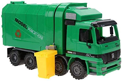Juguete de Modelo de camión de Basura, Plástico Respetuoso del Medio Ambiente Relación 1:22 Gran tamaño Saneamiento Vehículo Coche Basura Modelo de Coche Regalo para niños