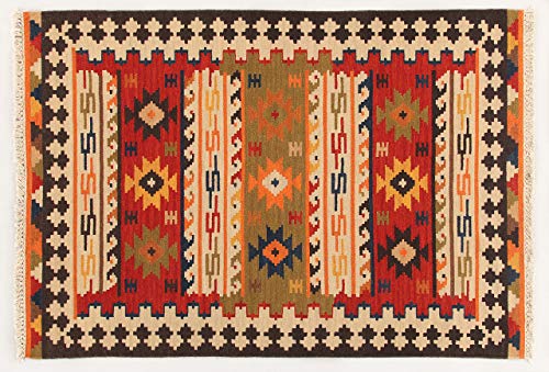 Kilim Carpets by Jalal Alfombra Kilim Sivas 2 Rojo/Multicolor 60 X 90 cm