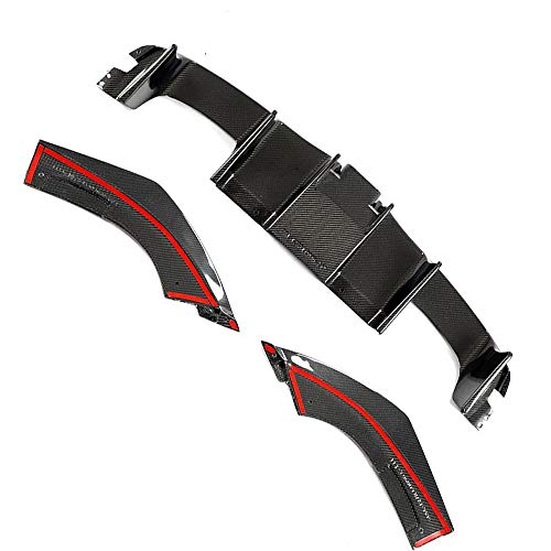 Labio del difusor de parachoques trasero del coche de la fibra de carbono, Alerón del labio del difusor del parachoques trasero con la luz del LED Compatible con B-MW Serie 2 F87 M2 M2C 2016-2019 Labio del difusor de parachoques trasero del coche de la fibra de carbono, Alerón del labio del difusor del parachoques trasero con la luz del LED Compatible con B-MW Serie 2 F87 M2 M2C 2016-2019