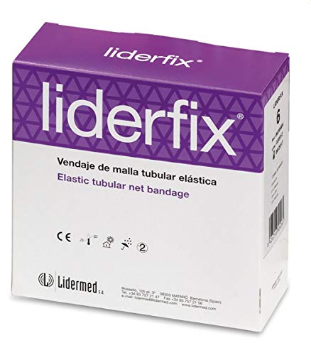 Liderfix nº 8 - Vendaje Tubular de Malla Elástica de Poliamida, libre de látex, para Troncos gruesos - 1 rollo de 25 m. en tensión