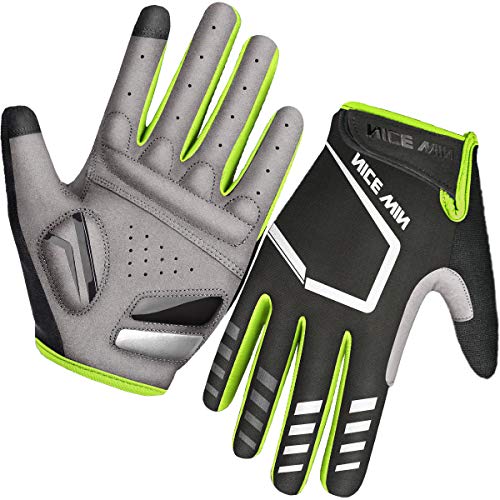 LOHOTEK Guantes de Ciclismo Motocicleta Bicicleta Montaña-Acolchados Bicicleta de Carretera de Hombres Mujeres Antideslizante Pantalla Táctil (Amarillo, M)