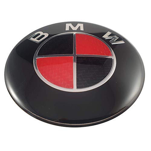 LUDOSTREET ref0003 Logo Emblema Insignia Anagrama Llanta Rueda Auto Coche Compatible con 68mm 5 Pins (Rojo - Negro Cromado)